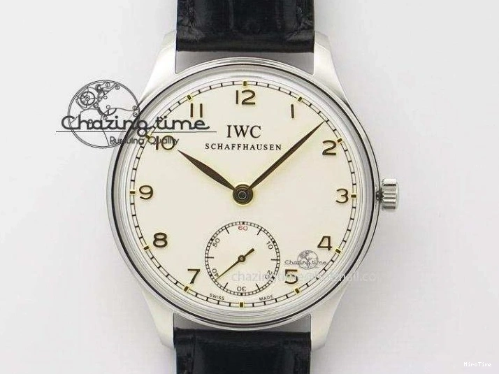 MIROTIME 1219 Portuguese IW3714 Diam ZF V2 1:1 Best Edition White Dial RG Numbers On Brown Leather Strap A79350 (Slim Movement) Fashionable 7246